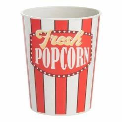 World Market Red Stripe Bamboo Fiber and Melamine Popcorn Container