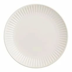 World Market White Whittle Ribbed Salad Plate