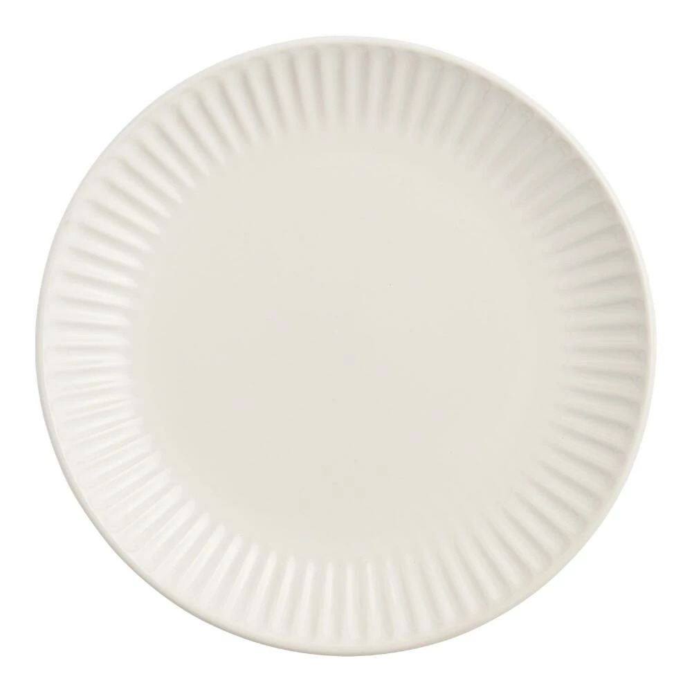 World Market White Whittle Ribbed Salad Plate