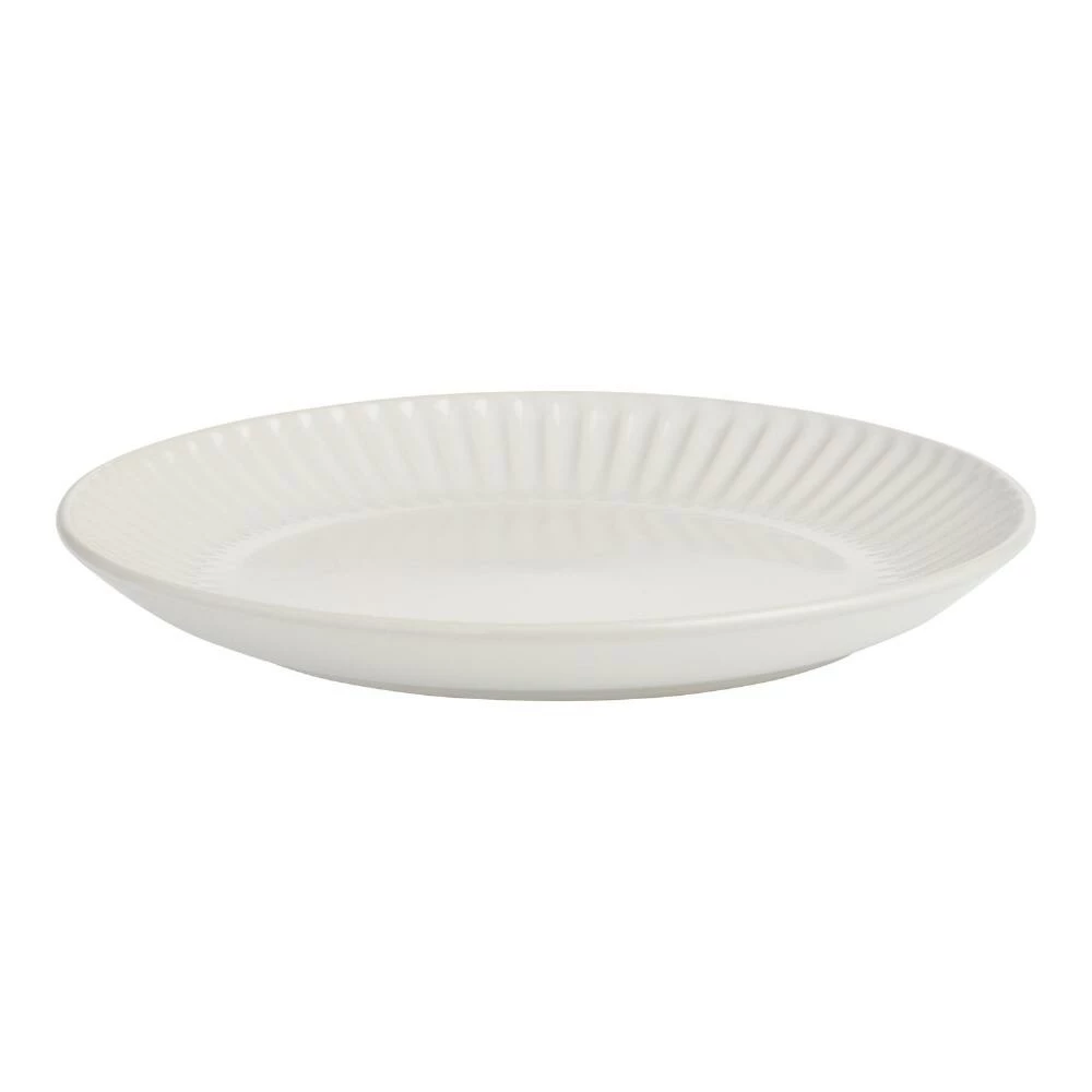 World Market White Whittle Ribbed Salad Plate - Image 2