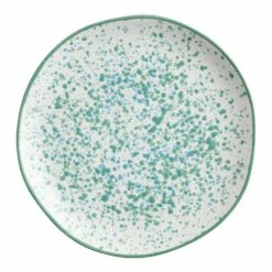World Market Aqua Splatter Hand Painted Salad Plate