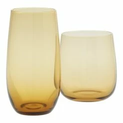 World Market Wynn Amber Bar Glass Set of 2